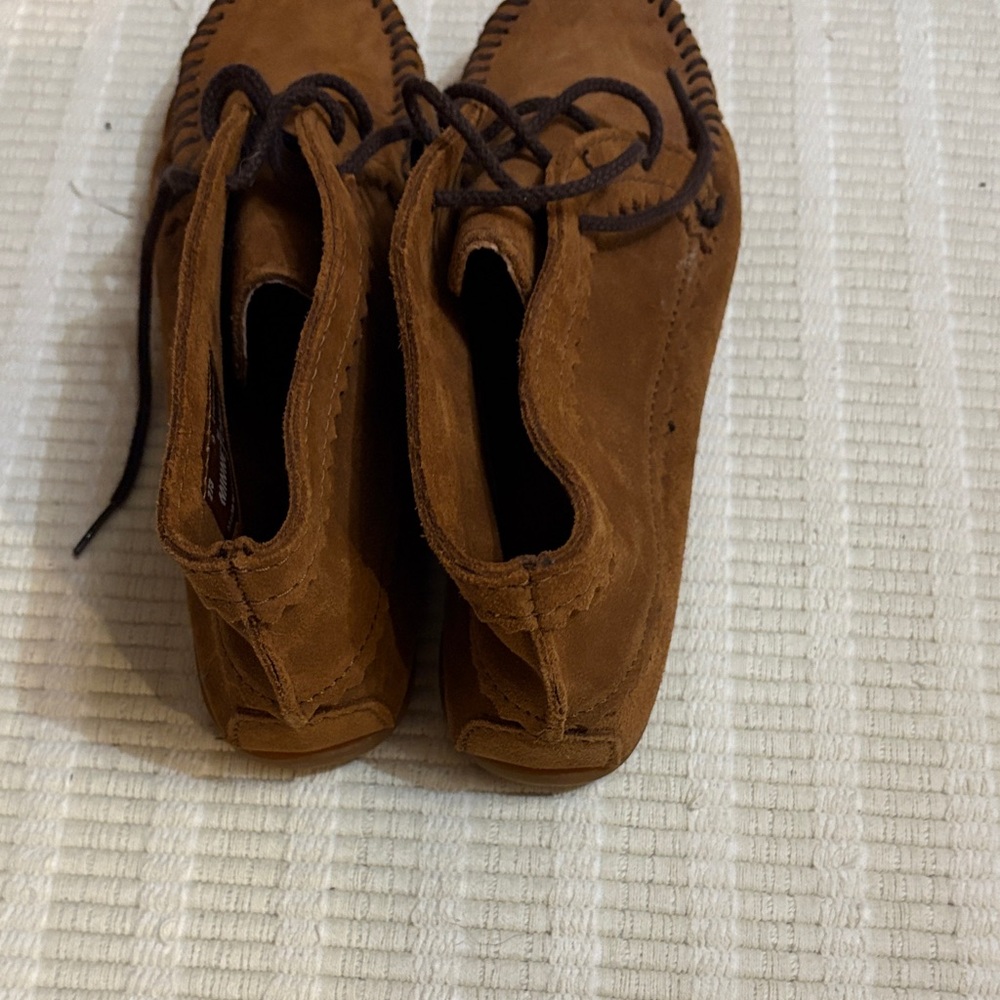 Minnetonka Brown Moccasins - Picture 2 of 6